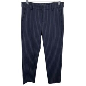 Liverpool Navy Blue Pinstripe Slim Leg Trouser Pants Women's Size 2P